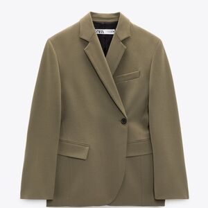 NWOT Zara Double Breasted Khaki Blazer Size XXL